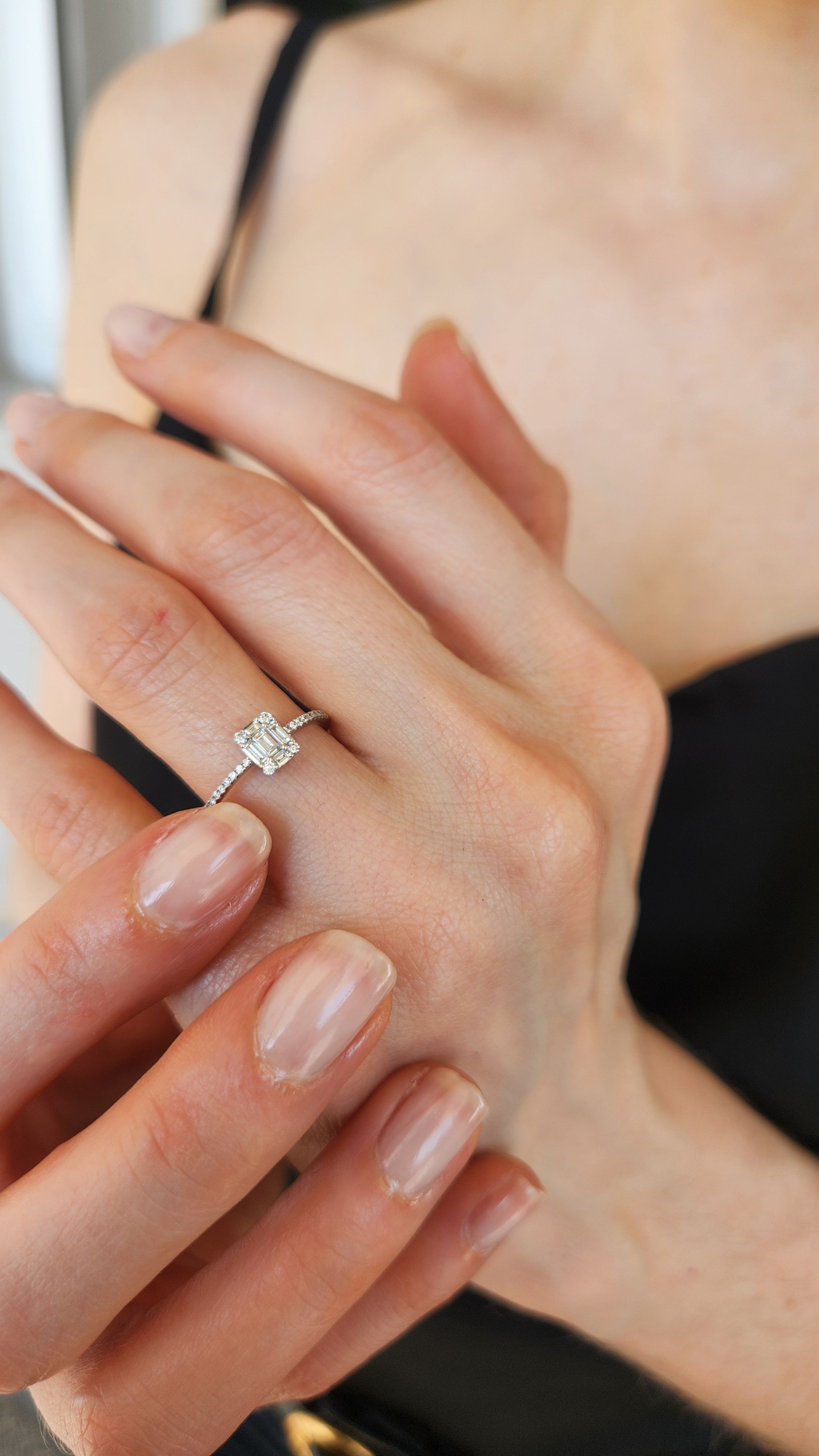 Baguette diamond special engagement ring
