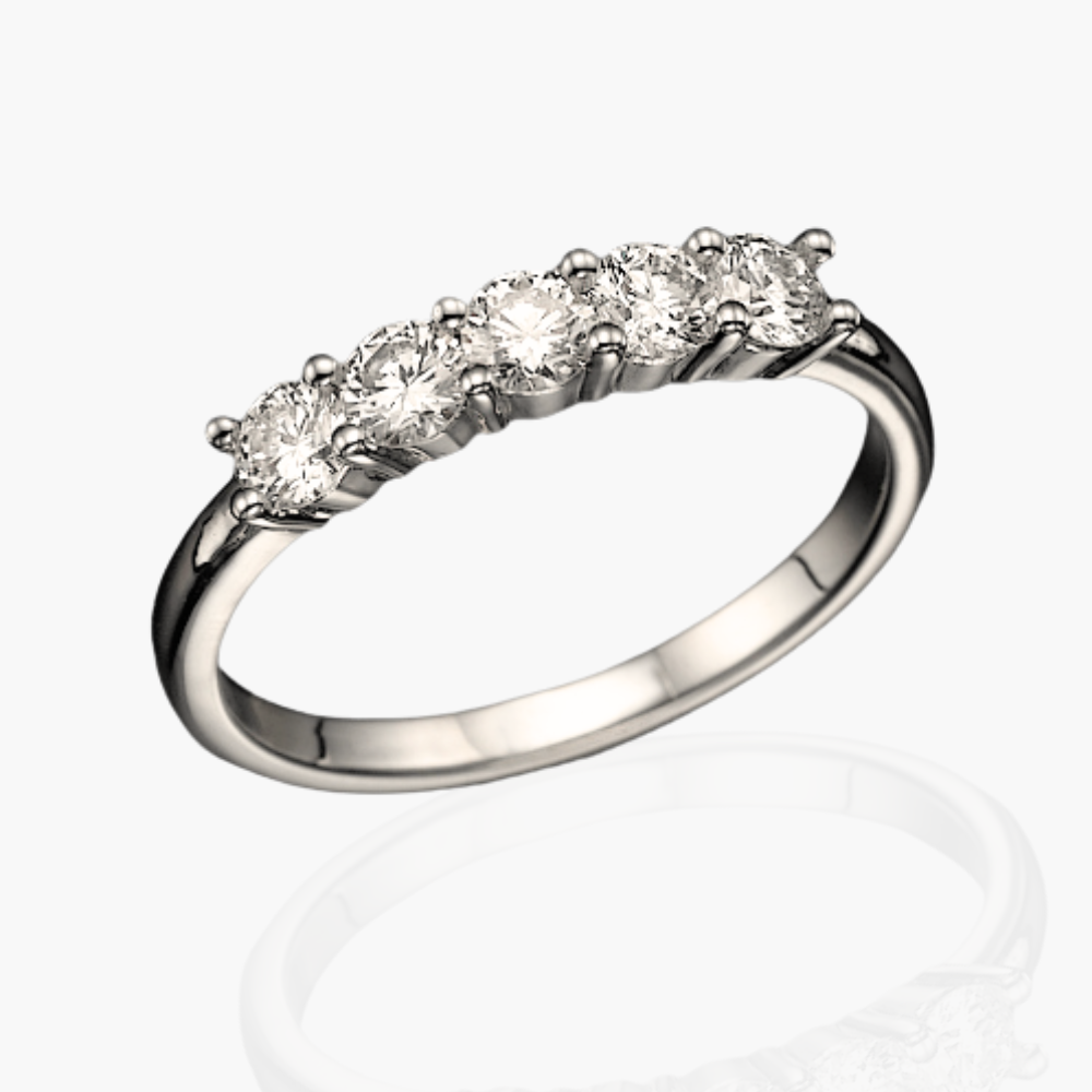 5 stone diamond eternity ring