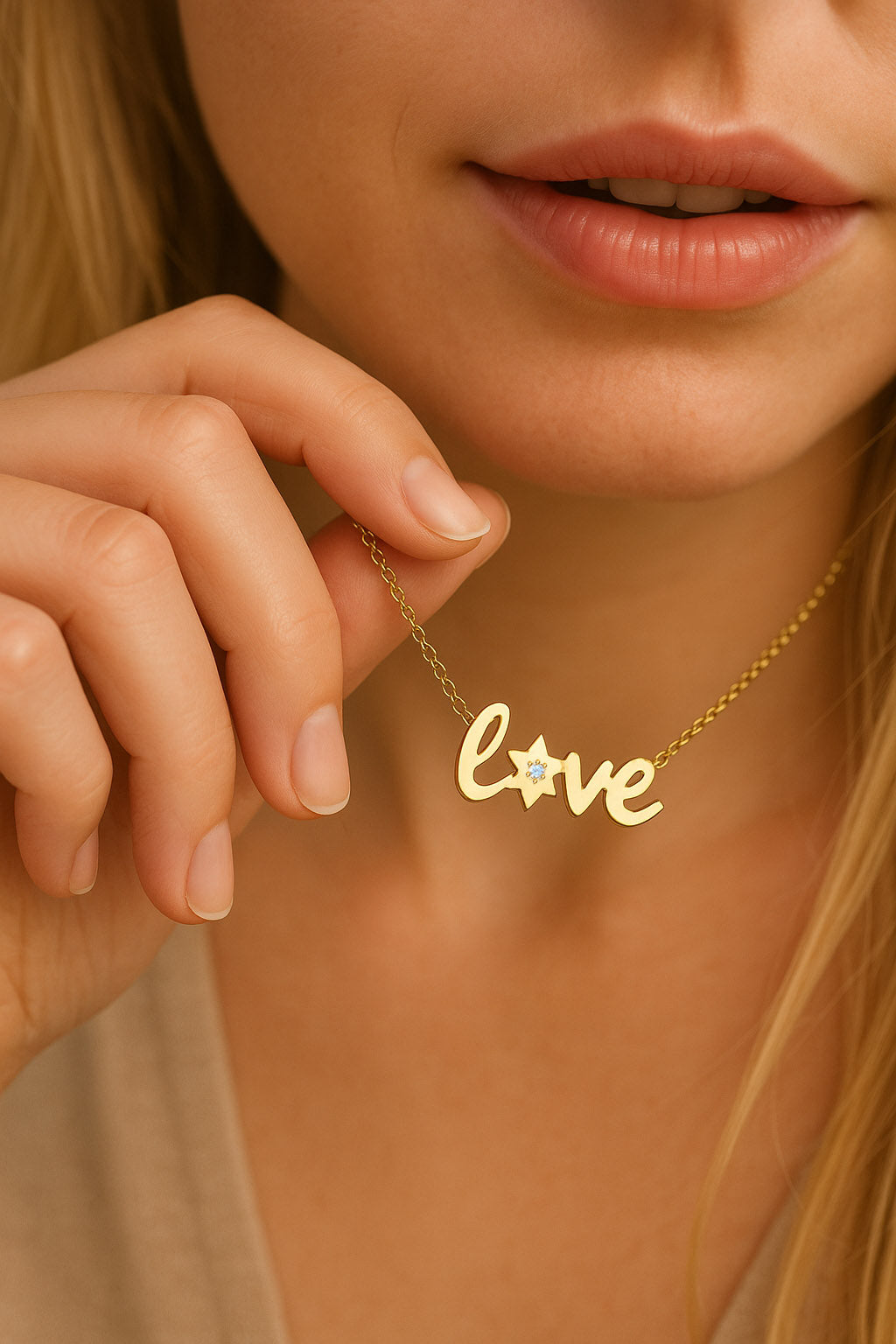 LOVE STAR Diamond Magen David necklace