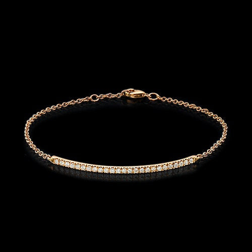 Diamond bar and chain bracelet