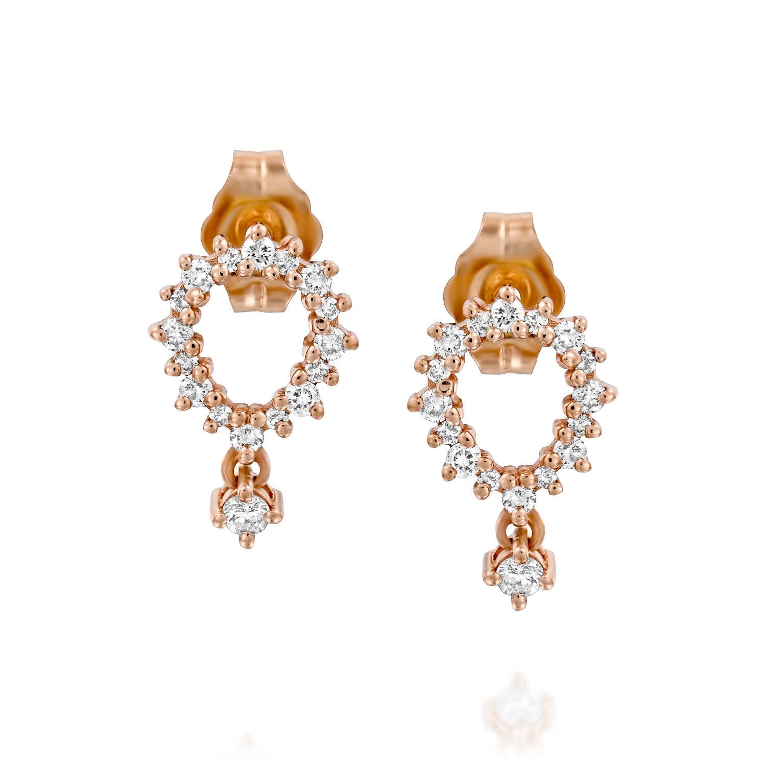 Pear shape dainty diamond earrings