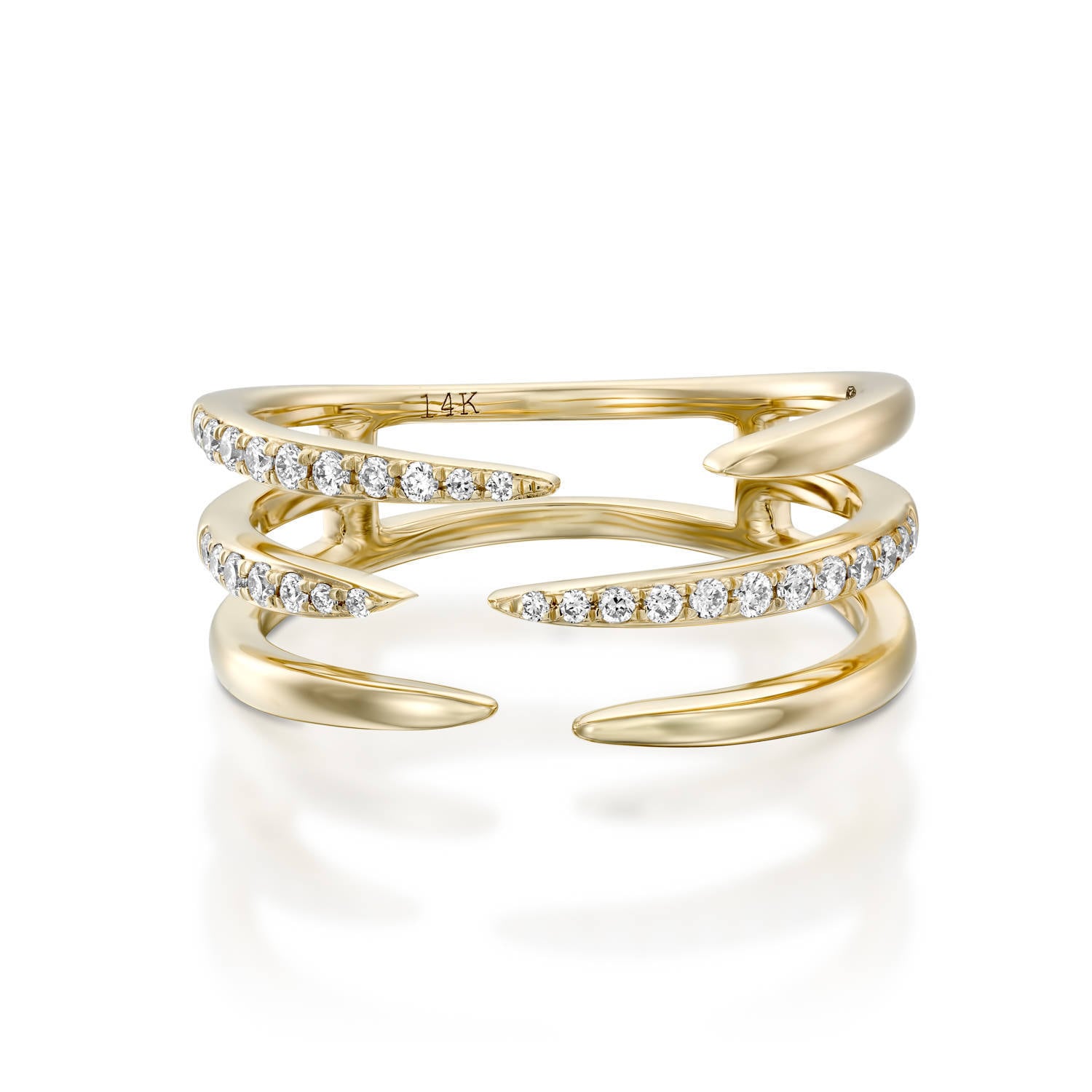 Layered cuff diamond ring