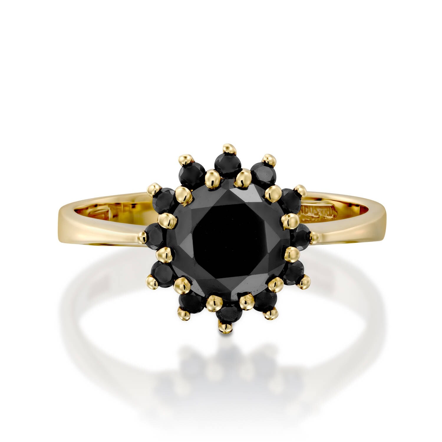 Black diamond engagement ring