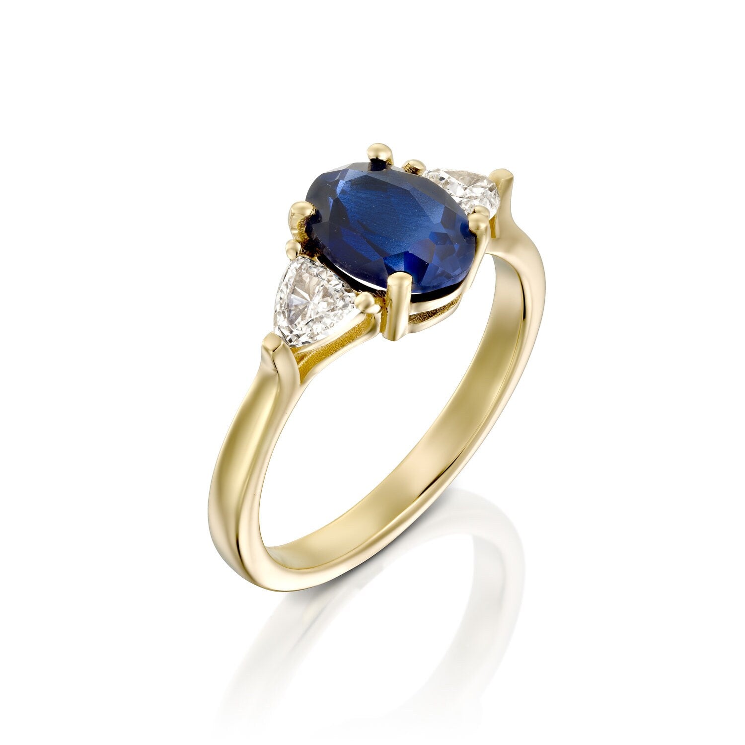 Sapphire and diamond engagement ring