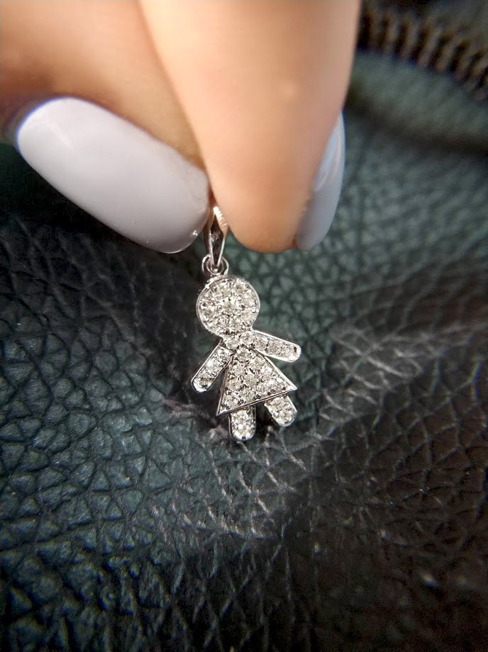 Boy Girl diamond pendant