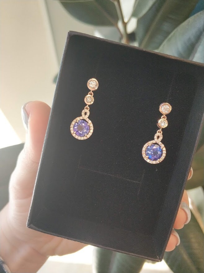 Tanzanite diamonds earrings