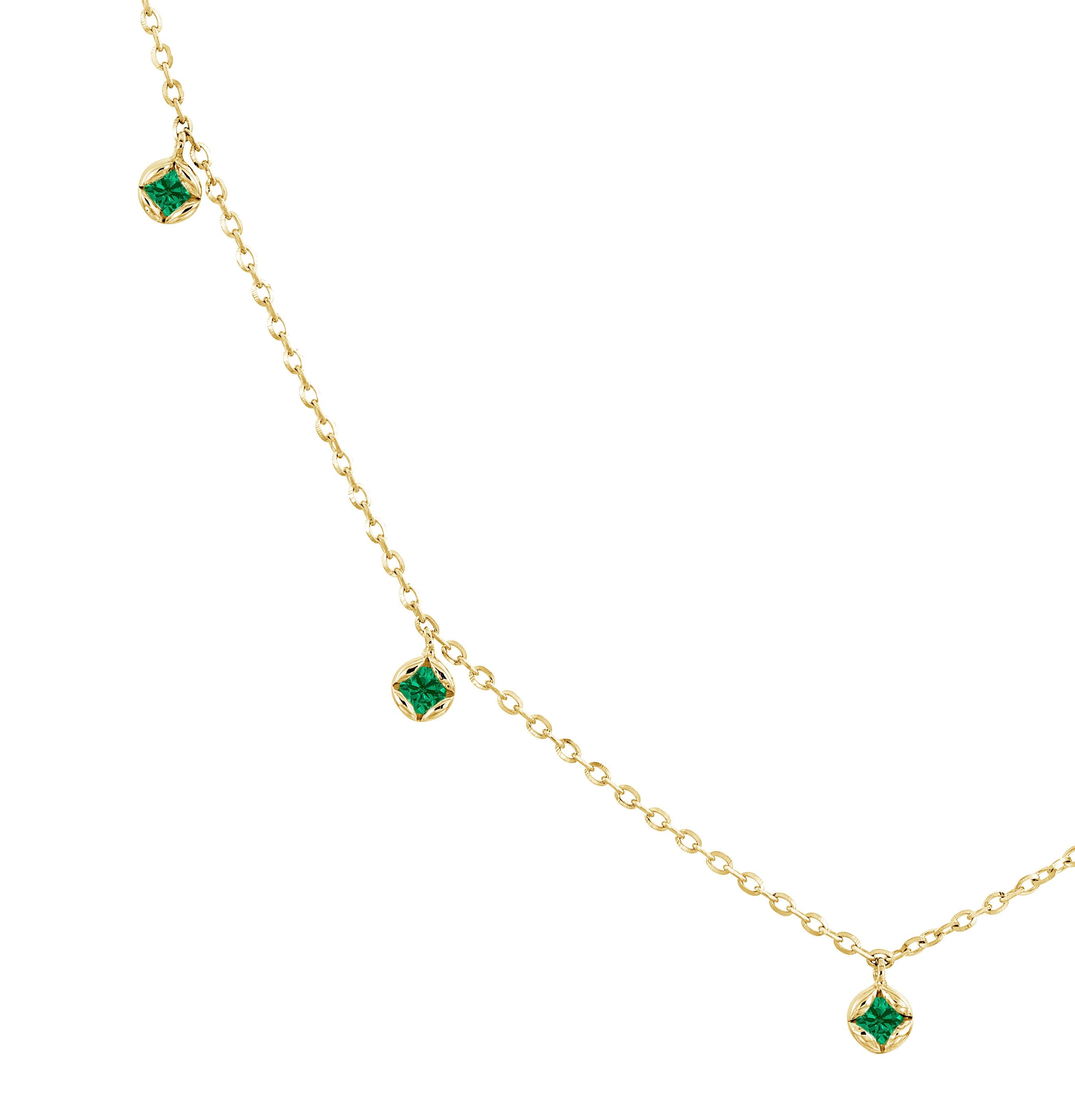 Emerald Station White gold Necklace