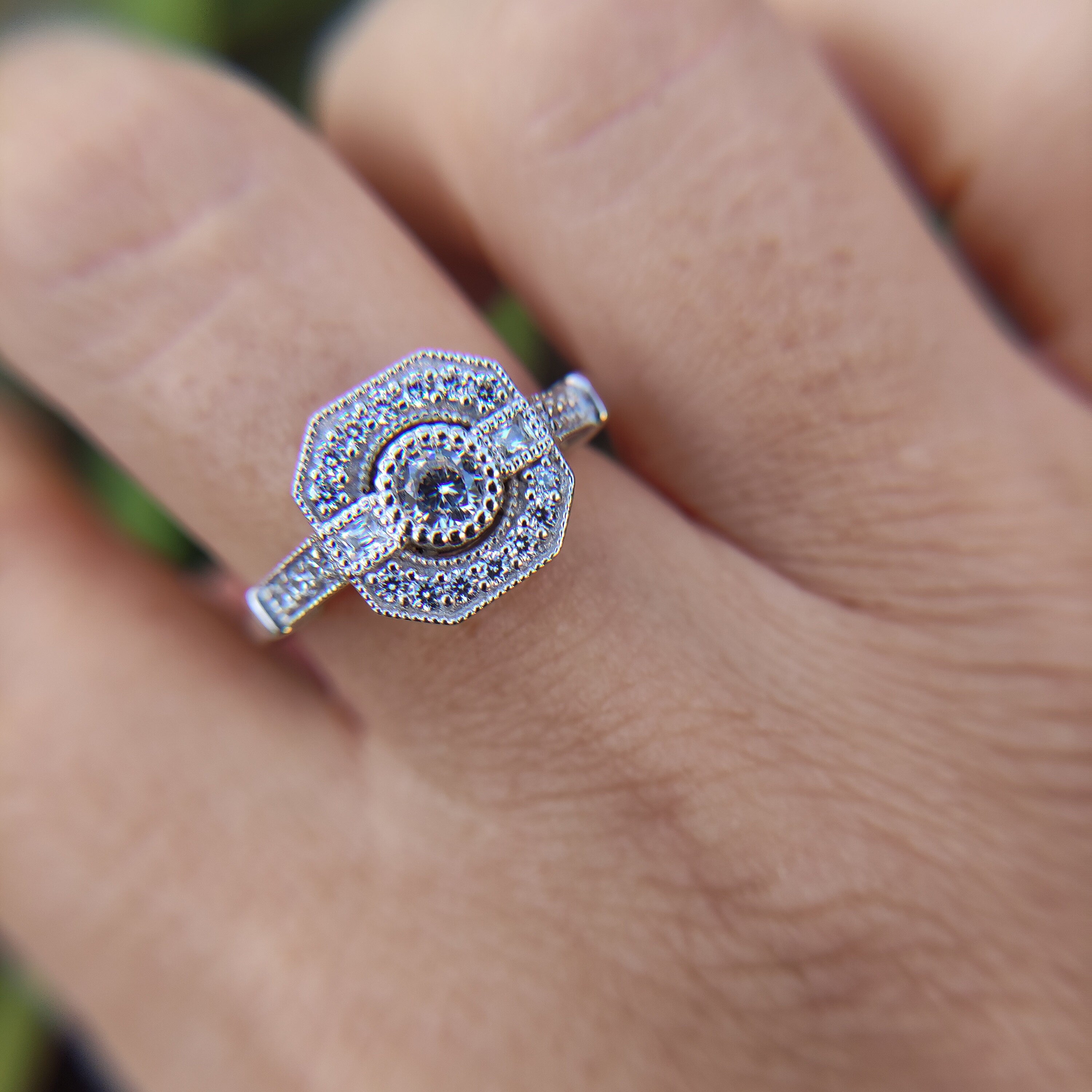 Art Deco style halo ring