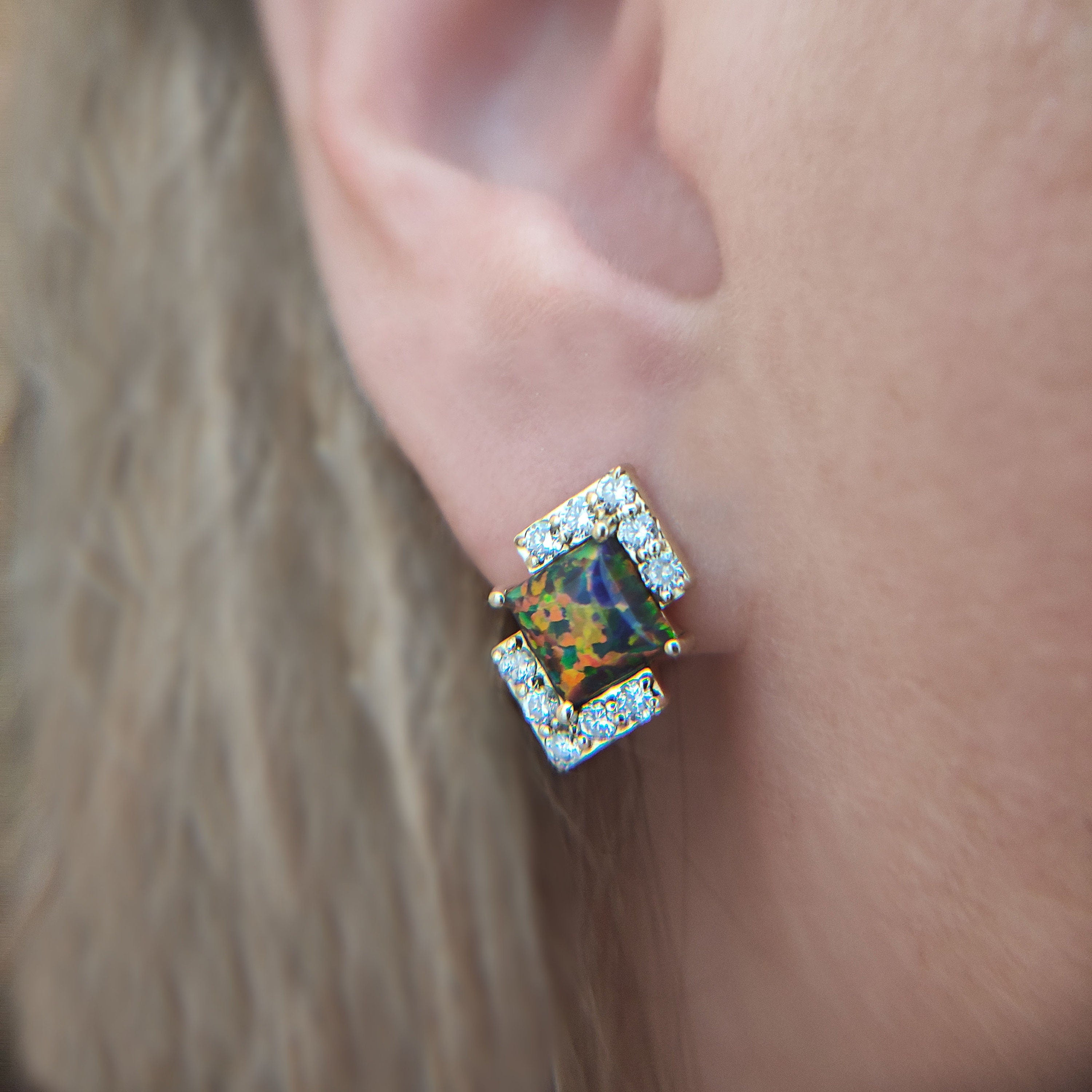 Fire opal earrings