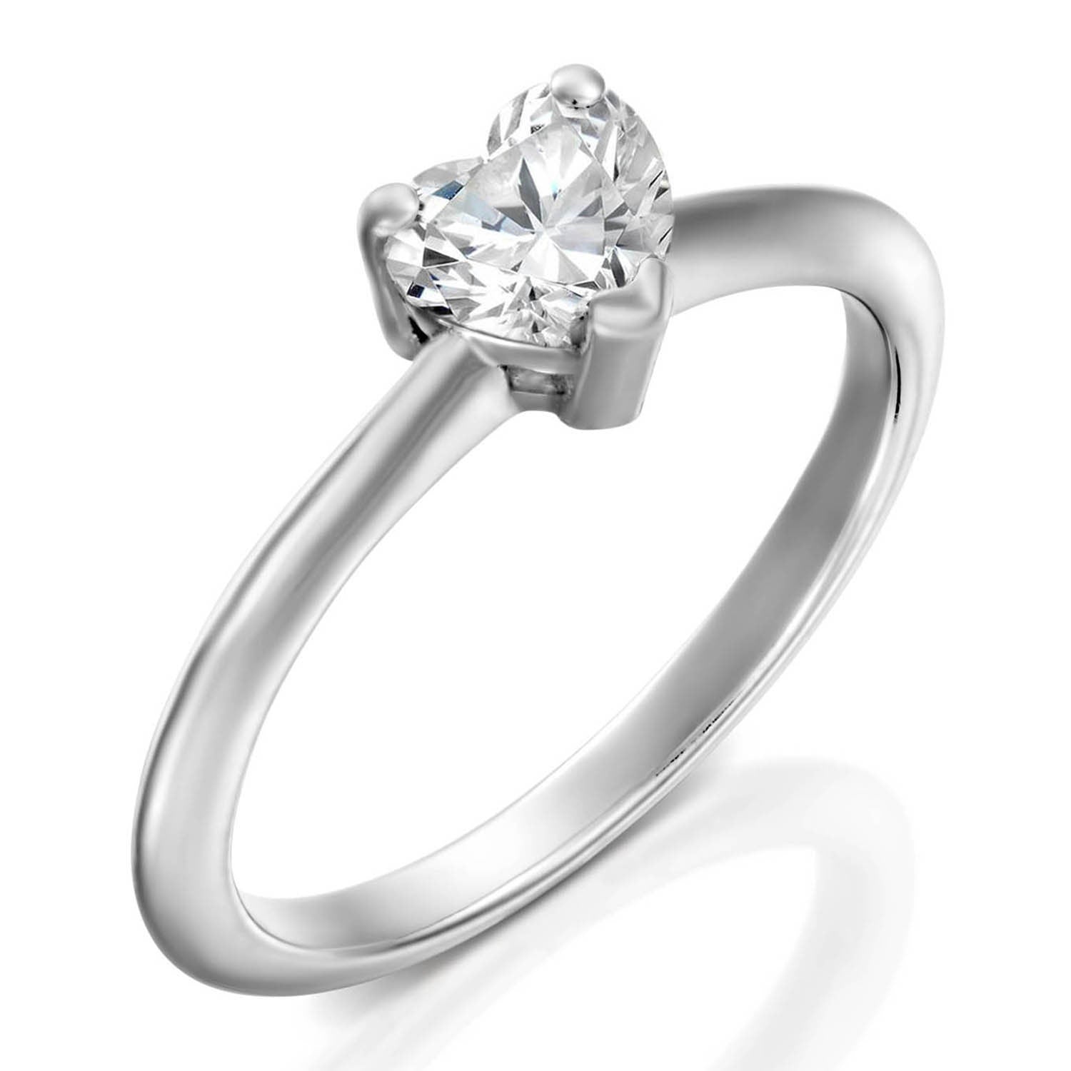 Diamond heart shape pinky ring