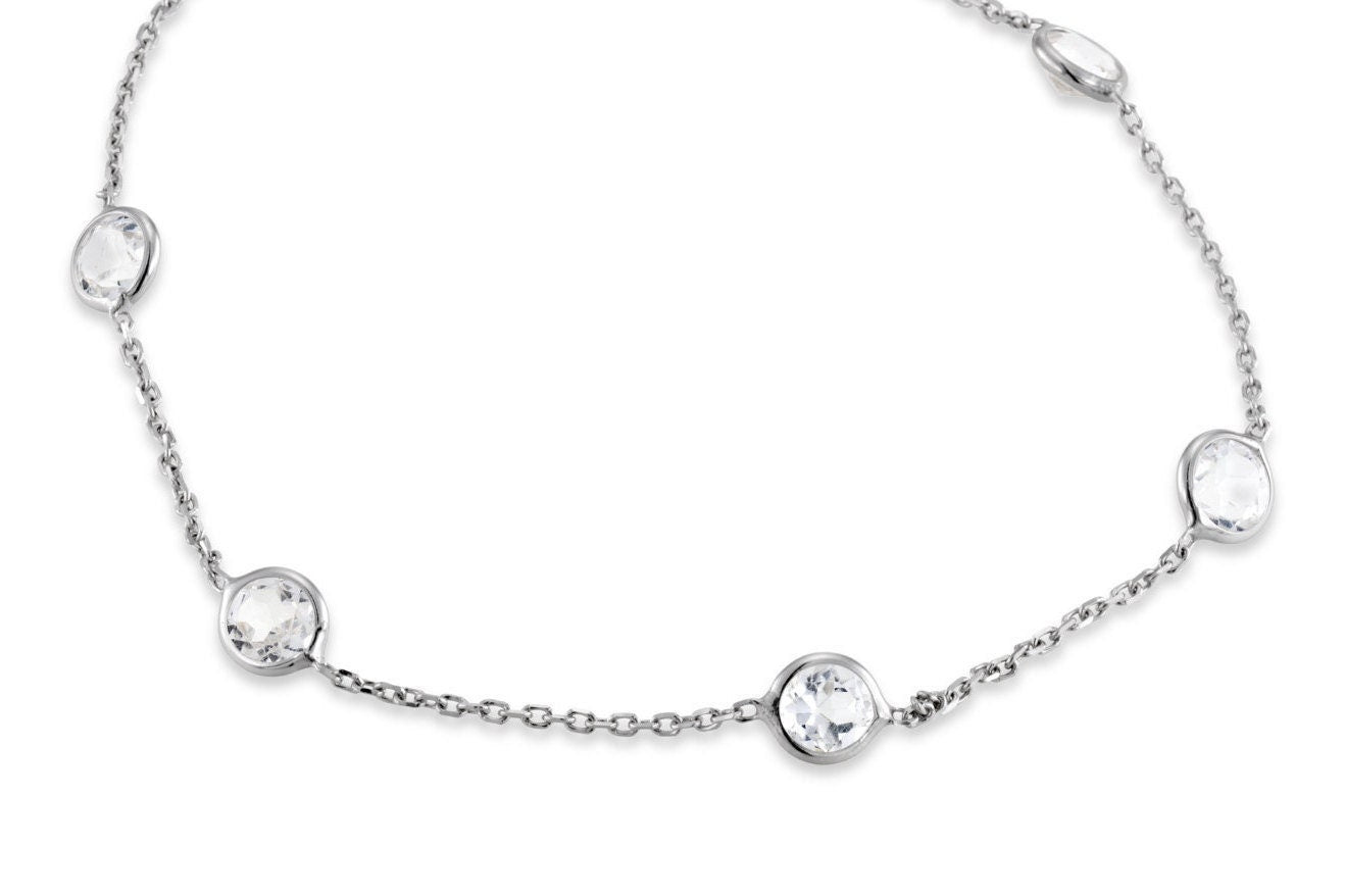 Topaz Diamond Bracelet - Bezel, Station, Gold Jewelry