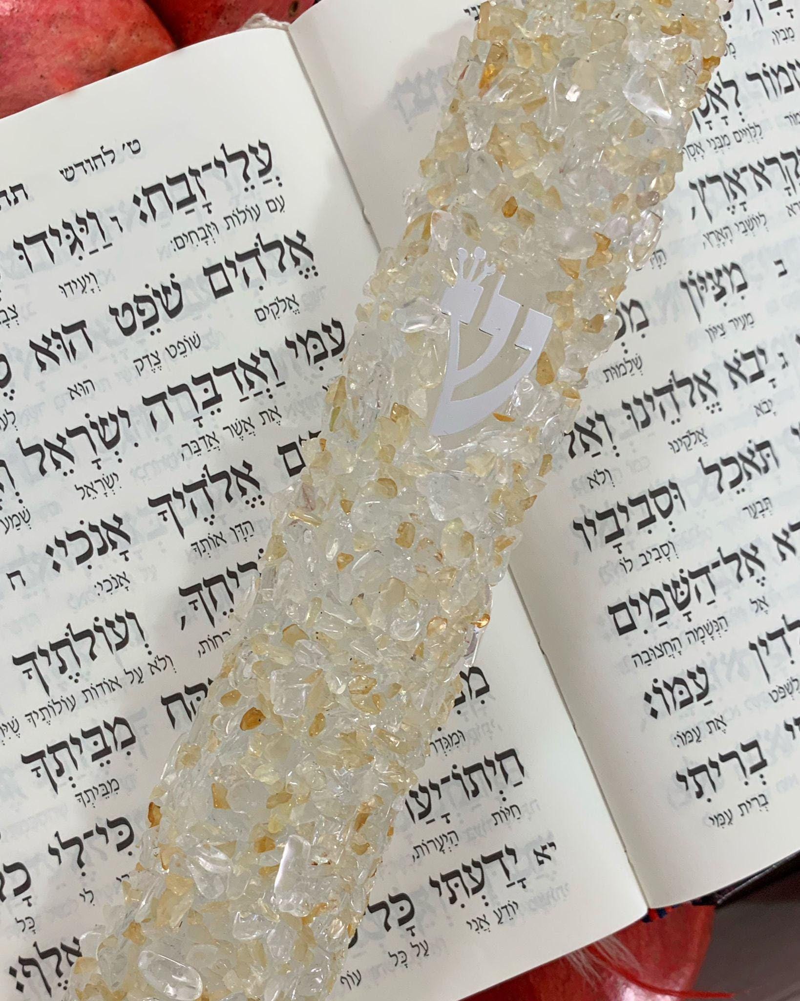 Citrine Gemstone Mezuzah with scroll